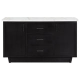 Sherry 3-drawer Marble Top Sideboard Buffet Rustic Espresso