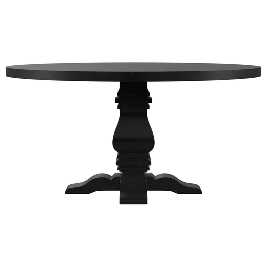 Florence Round 60-inch Pedestal Base Dining Table Black