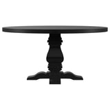 Florence Round 60-inch Pedestal Base Dining Table Black