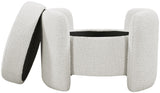 Horizon Boucle Fabric Upholstered Ottoman