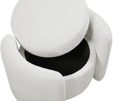 Horizon Boucle Fabric Upholstered Ottoman