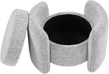 Horizon Boucle Fabric Upholstered Ottoman