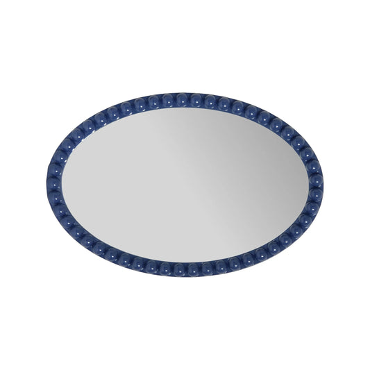 Varsha Oval Glossy Navy Mirror