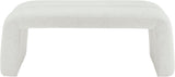 Arc Boucle Fabric Contemporary Bench - Elegant Cream Seating with Deep Tufting for Any Room Decor
