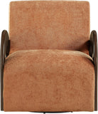 Neria - Chenille Fabric Upholstered Swivel Accent Chair - Painted Brown Base
