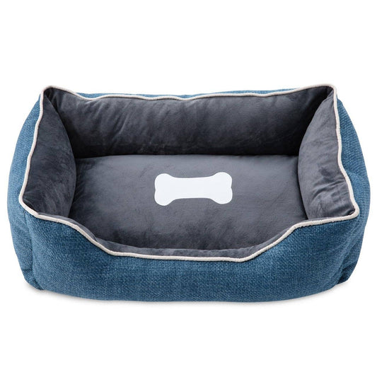 Small Dog Bed Cat Bed with Anti-Slip Bottom, Blue