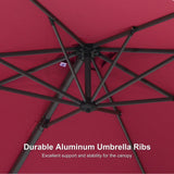 PURPLE LEAF Pool Umbrella Outdoor Cantilever Umbrella with In-ground Base