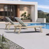 PURPLE LEAF Extra Large Patio Chaise Lounge French Outdoor Wicker Lounger Matte Teak Aluminum Frame 771LBS Capacity PE Rattan Adjustable Backrest for Pool Garden Beach Backyard