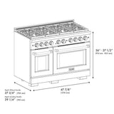 ZLINE 48 in.Gas Range, Convection Gas Oven, Black Stainless Steel, SGRB-48
