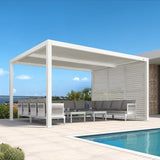 PURPLE LEAF Louvered Pergola Accessory Aluminum Louver Grille for Optimal Privacy, Sunlight Control Side Fixed Shutter Wall, for White Pergola Not Included