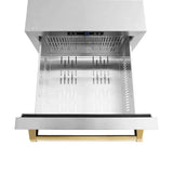 ZLINE 24" Touchstone 168 Can Outdoor-Rated Dual Refrigerator Drawer, Gold, RDSOZ-ST-24-G