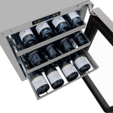 ZLINE 24" Touchstone Dual Zone 44 Bottle Wine Cooler DuraSnow® Stainless Steel Glass Door RWDO-SN-24