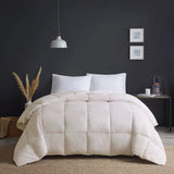 Quilted Goose Feather and Down Oversize Comforter, Cream