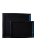 Navy Lacquer Tray Set of 2