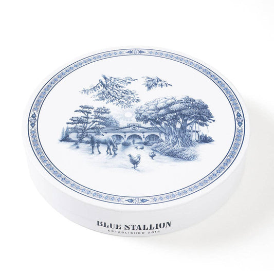 Blue & White Rose Garden Salad Plates Set of 4