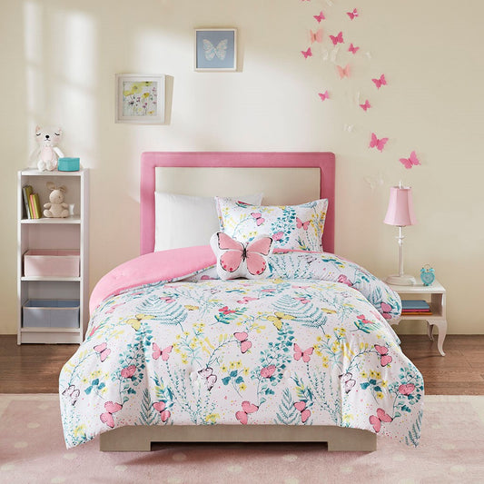 Butterfly 4-Piece Kids Comforter Set