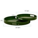 Saint Tropez Round Tray Set of 2 - Wild Green