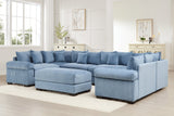 DESEO 137" Sectional Sofa with Ottoman