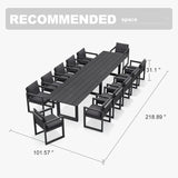 PURPLE LEAF Caesar Outdoor Dining Set Aluminum Luxury Patio Furniture Table and Chairs Set with Olifen Removable Thick Cushion and Pillow Patio Dining Sets for Garden Deck