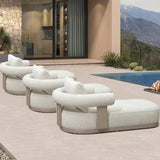 PURPLE LEAF Outdoor Chaise Lounge  Modern Luxury Aluminum Lounger Daybed with Olefin Lumbar Pillow and Armrest for Patio Poolside Beach Sunbathing Deck