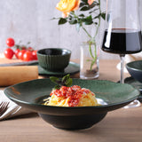 DEEP RIM PLATE  STONEWARE Ø 11.02x2.56" GREENERY