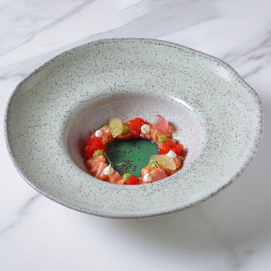 DEEP RIM PLATE  STONEWARE Ø 11.02x2.56" PISTACHE