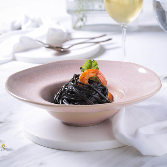 DEEP RIM PLATE  STONEWARE Ø 11.02x2.56" LITCHI