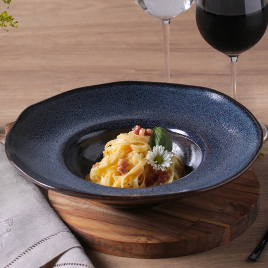 DEEP RIM PLATE  STONEWARE Ø 11.02x2.56" TITANIUM