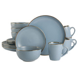 Gibson Home Rockaway Gold 16-Piece Stoneware Dinnerware Set