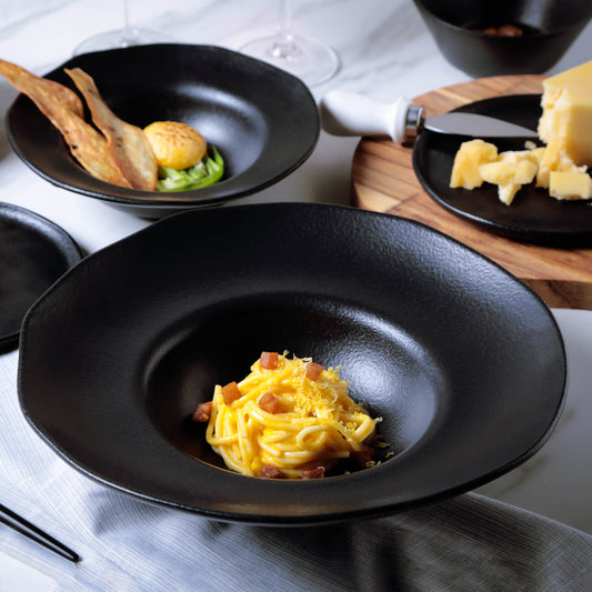 DEEP RIM PLATE  STONEWARE Ø 11.02x2.56" MATTE BLACK