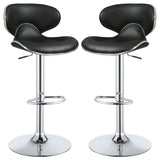 Edenton Upholstered Adjustable Bar Stool Black (Set of 2)
