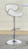Edenton Upholstered Adjustable Bar Stool White (Set of 2)