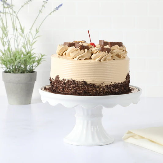 Martha Stewart Patterson 10" x 5.1" White Round Stoneware Cake Stand