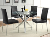 Vance Round 41-Inch Glass Top Asterisk Dining Table Chrome