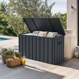 PURPLE LEAF Outdoor Deck Box Waterproof Lockable Storage Box Container with Lid Deck Organization for Patio Cushions Side Table Pool Accessories Garden Tools