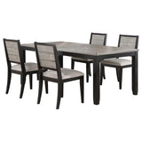 Elodie 5-Piece Rectangular Extension Leaf Dining Set Black