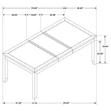 Elodie Rectangular 78-inch Extension Leaf Dining Table Black