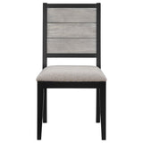 Elodie Wood Dining Side Chair Grey and Black (Set of 2)