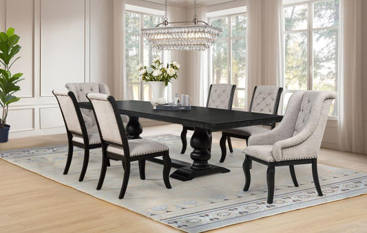Phelps 7-Piece Rectangular Dining Table Set – Distressed Noir