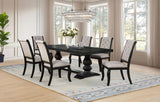 Phelps 7-Piece Rectangular Dining Table Set – Distressed Noir