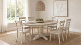 Orrison 7-Piece Oval 62-Inch Extension Leaf Dining Set Linen