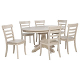 Orrison 7-Piece Oval 62-Inch Extension Leaf Dining Set Linen