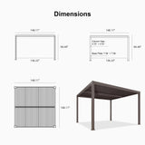 PURPLE LEAF Athena Louvered Pergola Outdoor Aluminum Pergola with Adjustable Roof for Deck Backyard Garden Hardtop Gazebo