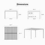PURPLE LEAF Athena Louvered Pergola Outdoor Aluminum Pergola with Adjustable Roof for Deck Backyard Garden Hardtop Gazebo