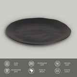 DINNER PLATE ORGANIC STONEWARE Ø 10.43" MATTE BLACK