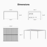 PURPLE LEAF Athena Louvered Pergola Outdoor Aluminum Pergola with Adjustable Roof for Deck Backyard Garden Hardtop Gazebo
