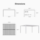 PURPLE LEAF Athena Louvered Pergola white Outdoor Aluminum Pergola with Shutter Wall Adjustable Gazebo Rainproof for Patio Deck Garden