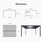 PURPLE LEAF Athena Louvered Pergola Outdoor Aluminum Pergola with Adjustable Roof for Deck Backyard Garden Hardtop Gazebo
