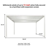 PURPLE LEAF Athena Louvered Pergola white Outdoor Aluminum Pergola with Shutter Wall Adjustable Gazebo Rainproof for Patio Deck Garden