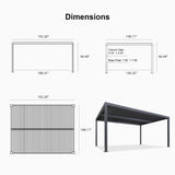 PURPLE LEAF Athena Louvered Pergola Outdoor Aluminum Pergola with Adjustable Roof for Deck Backyard Garden Hardtop Gazebo